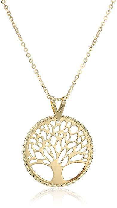 10k Yellow Gold Tree Of Life Necklace