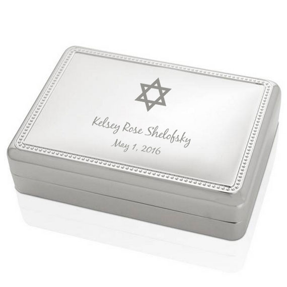 Silver Star of David Jewelry Box