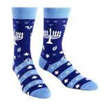 Sock It To Me Mens Fun Crew Socks Hanukkah Menorah Mazel Toes