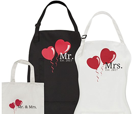 Mr. & Mrs. Aprons – Couples Wedding Gift Set