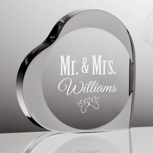 Personalized Mr & Mrs Acrylic Keepsake Heart
