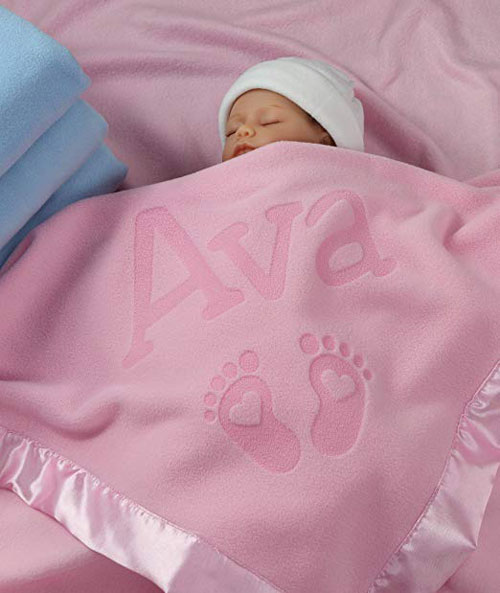 Personalized Satin Trim Custom Blanket For Newborn Babies