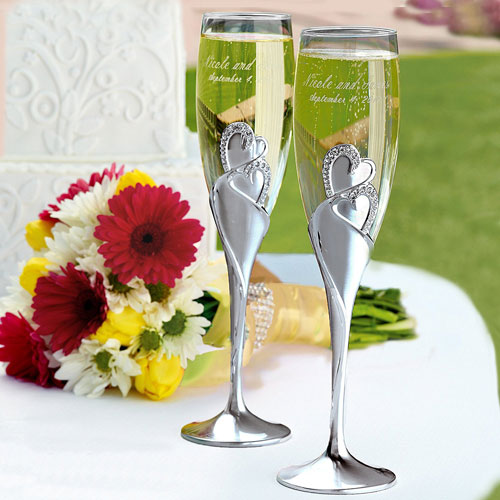 Personalized Wedding Toasting Flutes