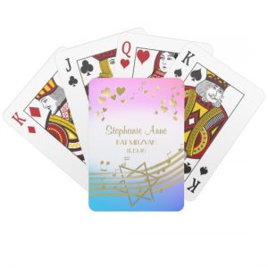 Music Love Song Bat Mitzvah Playing Cards