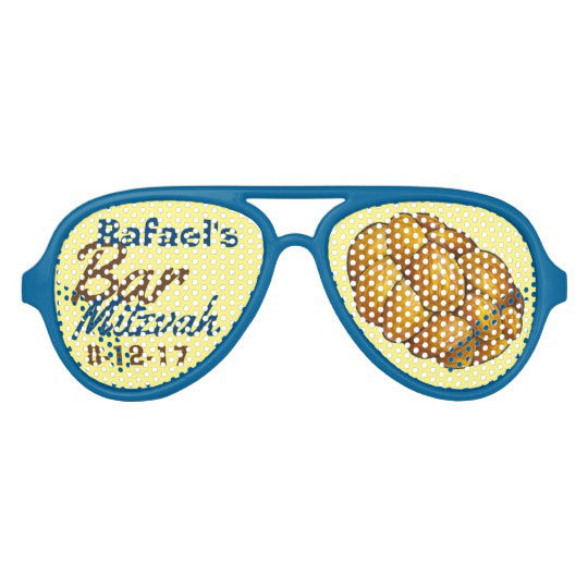 Personalized Challah Bread Bar Mitzvah Party Favor Aviator Sunglasses