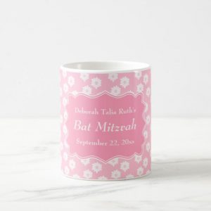 Pink Floral Bat Mitzvah Coffee Mug