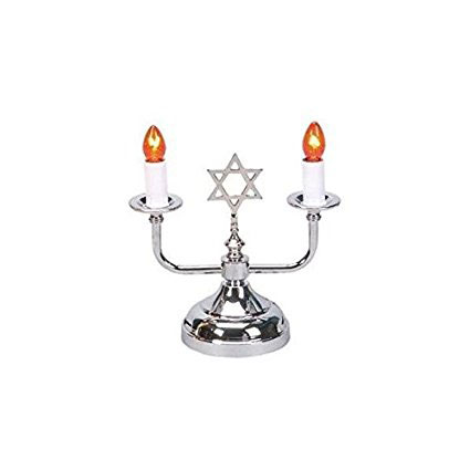 Jewish Shabbat & Holiday Electric 2 Light Candleholder Lamp