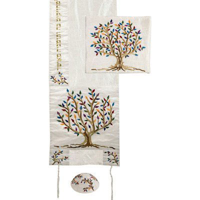Tree of Life: Yair Emanuel Embroidered Polysilk Tallit (Colors)