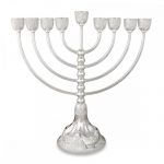 Ornate Silver Plated Traditional Hanukkah Menorah