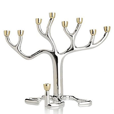 Rite Lite M Tree T Large Tree Of Life Menorah Silver Plate Gold Tone Cups
