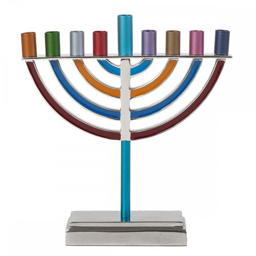Yair Emanuel Large Traditional Multicolored Hanukkah Menorah
