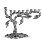 Zion Judaica Artistic Silver Menorah Tree Of Life