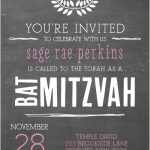 Chalkboard Bat Mitzvah Invitation