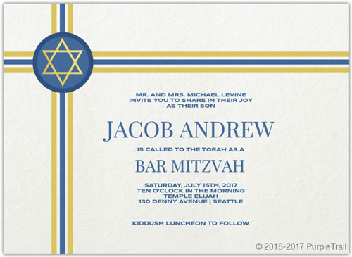 Classic Stripes Bar Mitzvah Invitation