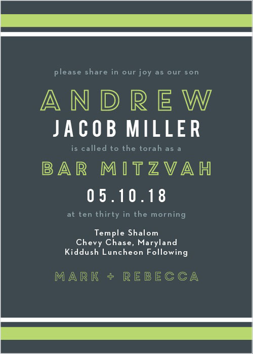 Contemporary Lines Bar Mitzvah Invitations