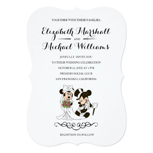 Mickey Minnie Wedding Married Invitation