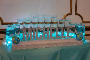 Led Candle Lighting Cylinders With Custom Name Base For Travel Themed Bat Mitzvah