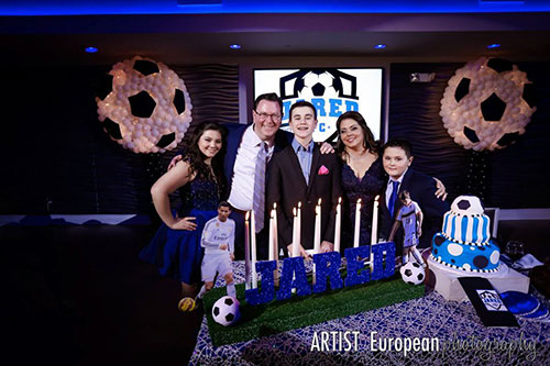 Soccer Themed Candle Lighting Display With Glittered Name