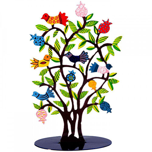 Yair Emanuel Laser Cut Pomegranate Tree With Birds Brown