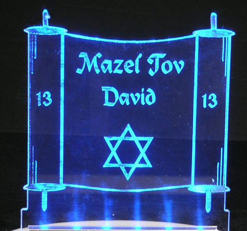 Engraved Led Bar Mitzvah Cake Topper