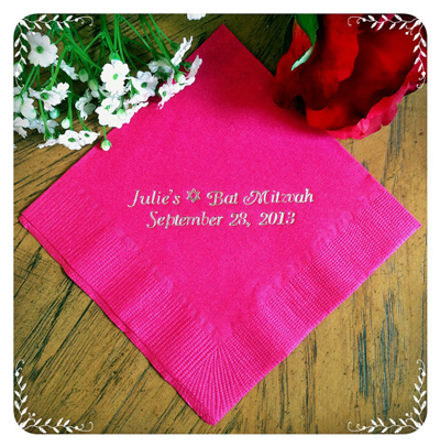 Personalized Napkins For Bat Mitzvah