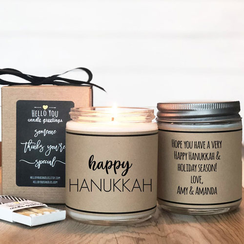 Personalized Happy Hanukkah Candle