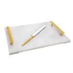 Godinger White Marble Challah Board With Knife