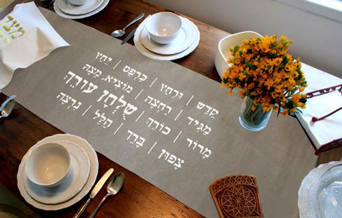 Passover Seder Signs Table Runner