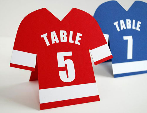 Sports Jersey Table Numbers