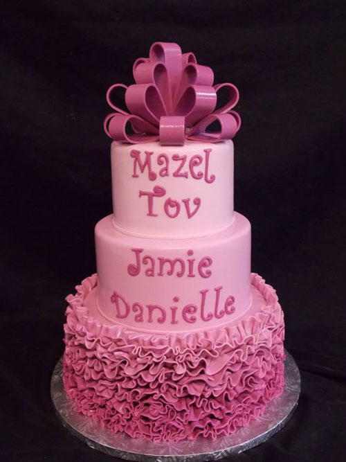 Bat Mitzvah Ombre Radiant Orchid Cake