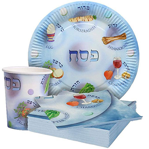 Disposable Passover Paper Plates, Cups & Napkins