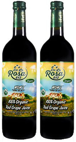 De La Rosa Real Foods & Vineyards Kosher Organic Austrian Red Grape Juice