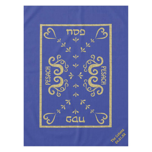 Elegant Passover Gold Tablecloth