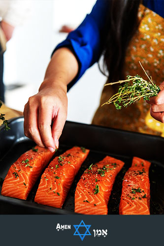 Passover Cooking Salmon