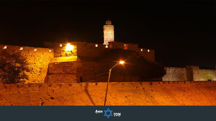 Jerusalem Tower Of David Night