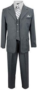 Black N Bianco Pinstripe Suit With Matching Tie