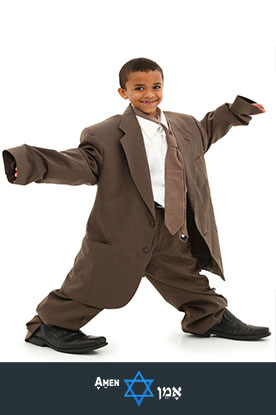 Boy Wearing Oversized Suit