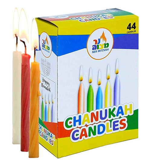 Colorful Hanukkah Candles