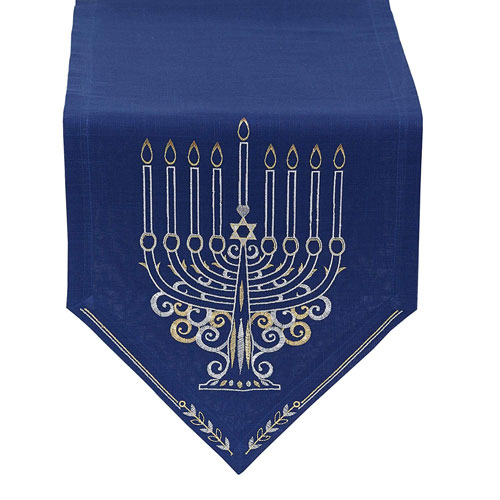 Dii Menorah Embroidered Table Runner