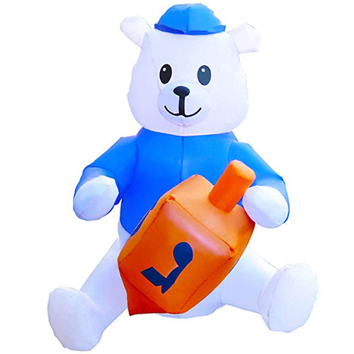 Hanukkah Inflatable Polar Bear With Dreidel