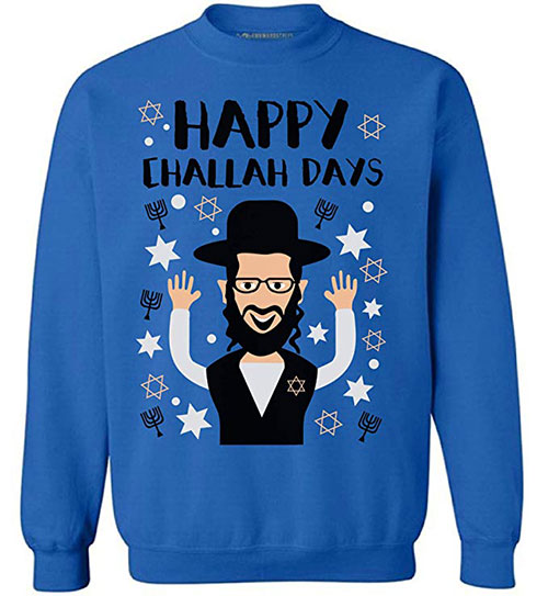 Happy Challah Days Hanukkah Sweater