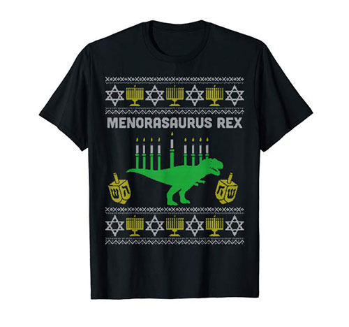 Menorasaurus Rex Shirt For Hanukkah